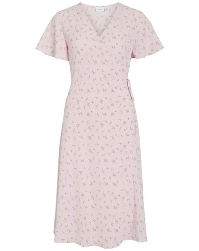 Vila - VILovie Wrap Midi Kjole - Cherry Blossom